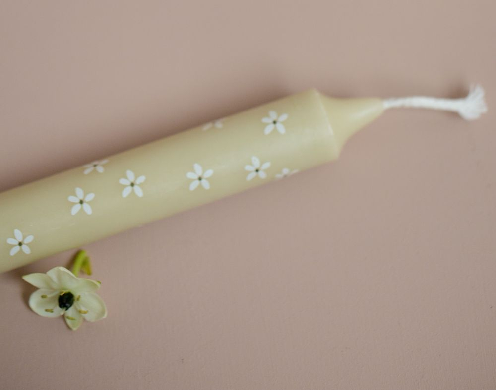 Stabkerzen Set mit Blumen Motiv 4er Set